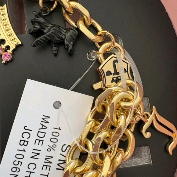 Juicy Couture Chain Belt with Charms Small/Medium in Pink Juicy Heart Gift Box - Picture 4 of 8